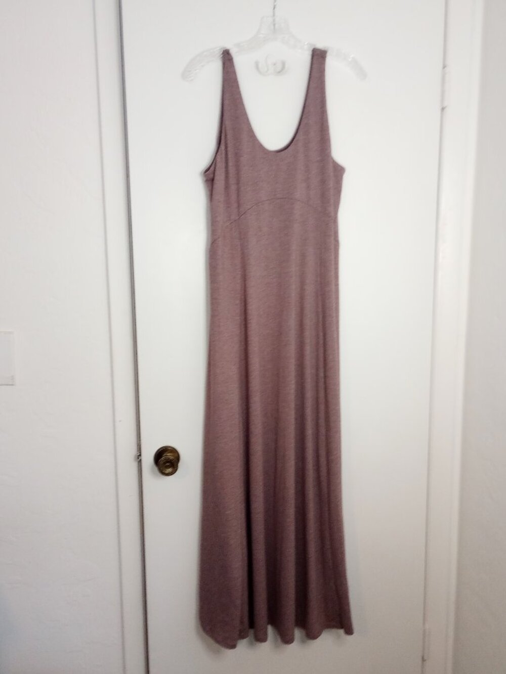 Halara U Neck Flowy Maxi Casual Tank Dress in Tea Brown NWOT - Picture 3 of 7
